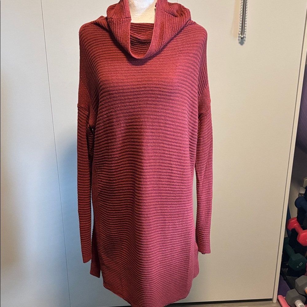 Old Navy Women's Cowl Neck Sweater - Burgundy Stripes